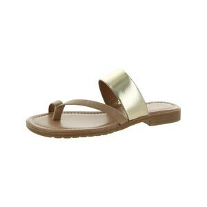 STYLE & COMPANY Womens Gold Sallee Block Heel Slip On Thong Sandals Shoes 5 M